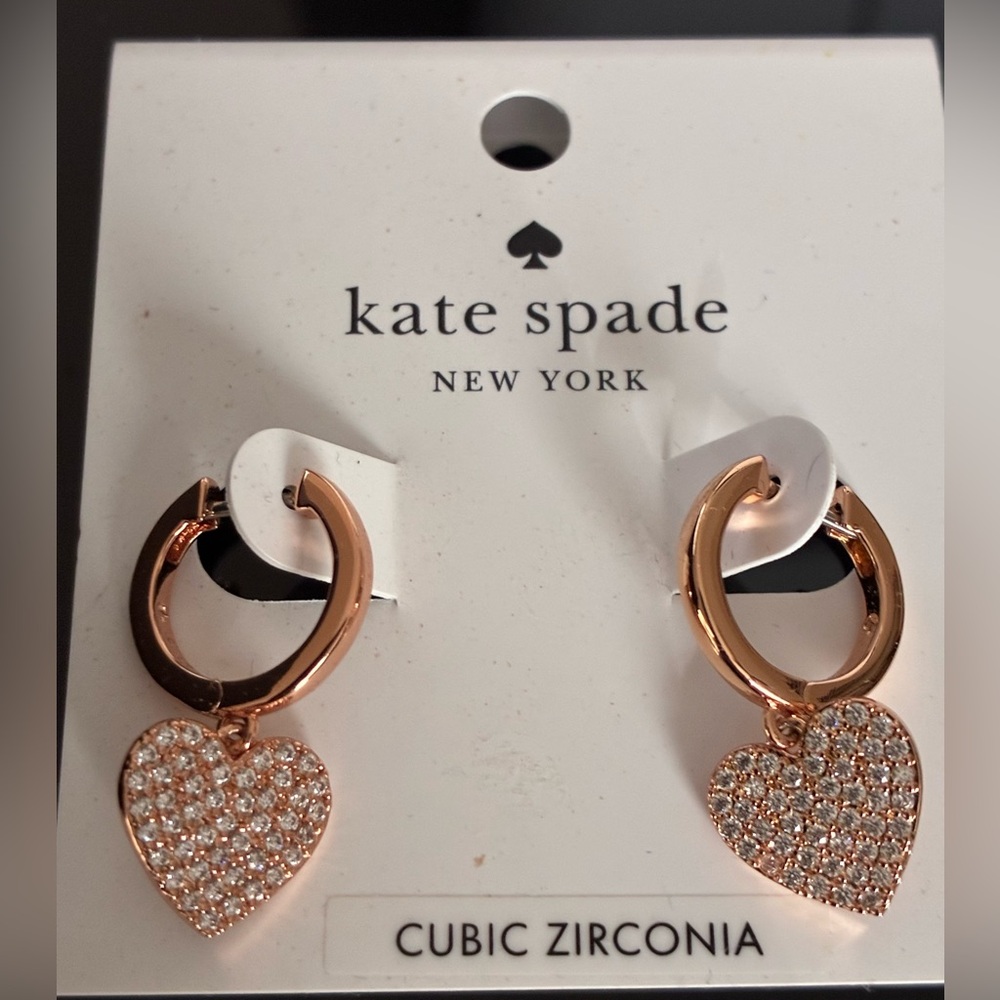 Kate Spade Rose Gold Heart Earrings